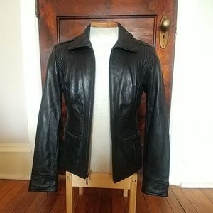Black leather jacket